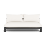 Pacific Aluminum 2 Seat Armless Sofa - Harbour - ShopHarbourOutdoor - PACA-06B-ALAST-BASIL-PANBLA