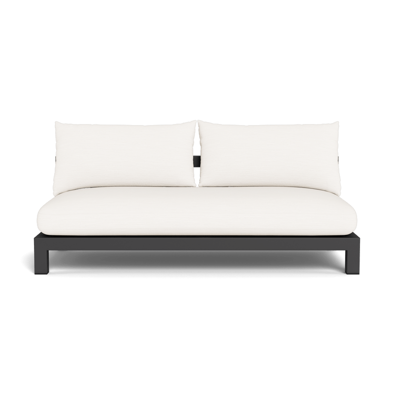 Pacific Aluminum 2 Seat Armless Sofa - Harbour - ShopHarbourOutdoor - PACA-06B-ALAST-BASIL-PANBLA