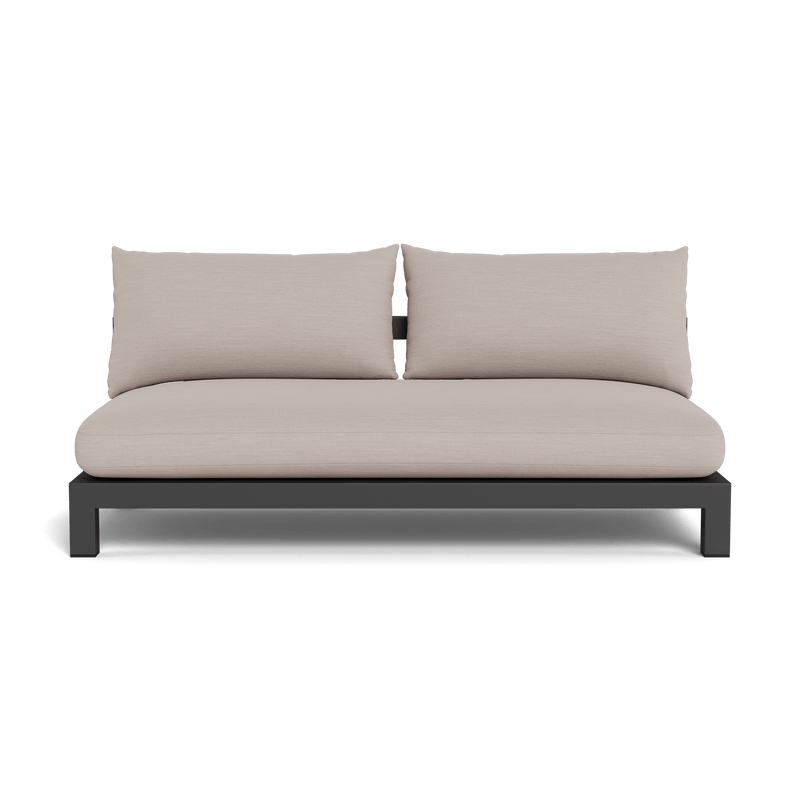 Pacific Aluminum 2 Seat Armless Sofa - Harbour - ShopHarbourOutdoor - PACA-06B-ALAST-BASIL-PANMAR