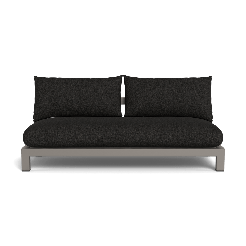 Pacific Aluminum 2 Seat Armless Sofa - Harbour - ShopHarbourOutdoor - PACA-06B-ALTAU-BAWHI-COPMID