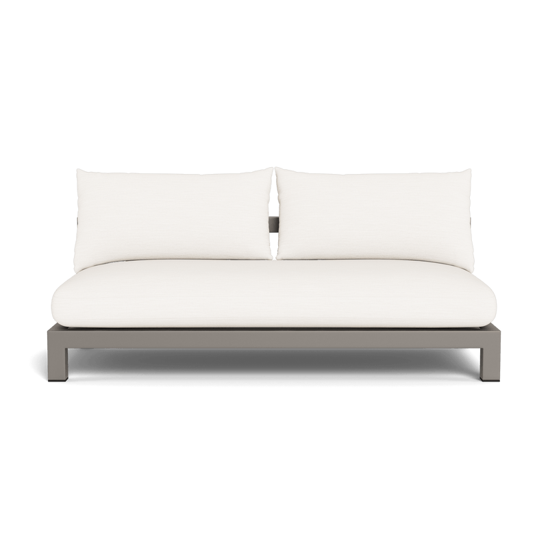 Pacific Aluminum 2 Seat Armless Sofa - Harbour - ShopHarbourOutdoor - PACA-06B-ALTAU-BAWHI-PANBLA