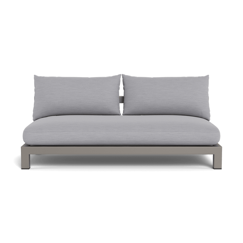 Pacific Aluminum 2 Seat Armless Sofa - Harbour - ShopHarbourOutdoor - PACA-06B-ALTAU-BAWHI-PANCLO