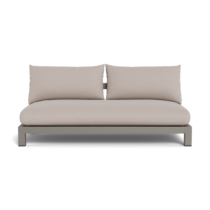 Pacific Aluminum 2 Seat Armless Sofa - Harbour - ShopHarbourOutdoor - PACA-06B-ALTAU-BAWHI-PANMAR