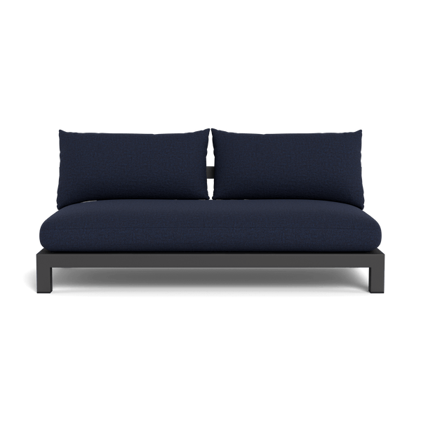 Pacific Aluminum 2 Seat Armless Sofa - Harbour - ShopHarbourOutdoor - PACA-06B-ALTAU-BAWHI-SIEIND