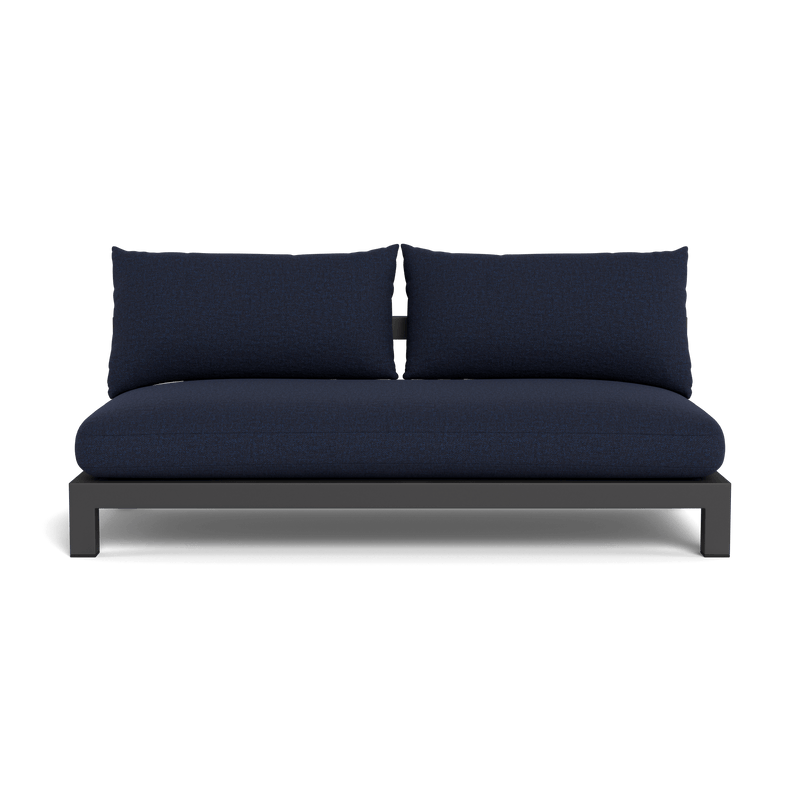 Pacific Aluminum 2 Seat Armless Sofa - Harbour - ShopHarbourOutdoor - PACA-06B-ALTAU-BAWHI-SIEIND