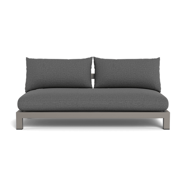 Pacific Aluminum 2 Seat Armless Sofa - Harbour - ShopHarbourOutdoor - PACA-06B-ALTAU-BAWHI-SIESLA